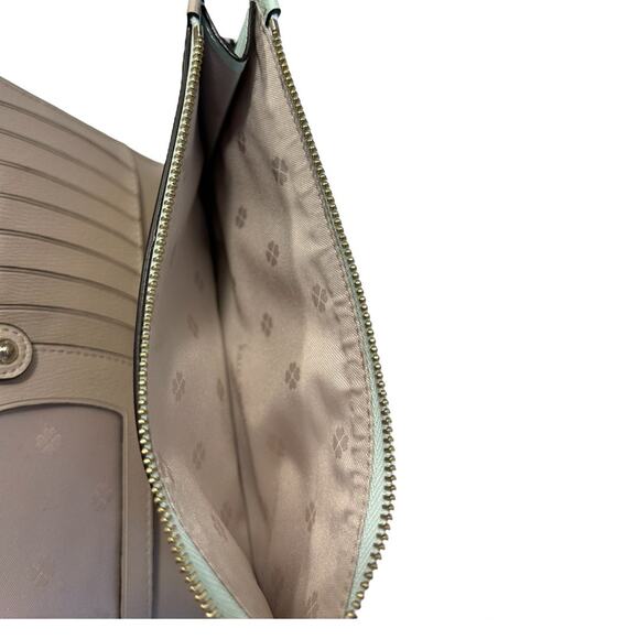 Kate Spade Spencer Continental Wristlet/Wallet Frosted Spearmint Snap Closure - Picture 7 of 8